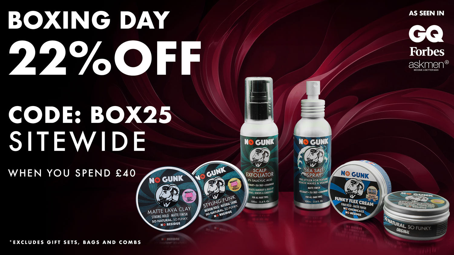 NO GUNK All Natural Hair Products For Hair Loss Sea Salt Spray Scalp Exfoliator Natural Hair Clay Cream Wax for Flakes Dandruff Receding Falling Hair Strengthening and Helps Growing Healthy Hair Thin Thick Curly Short Medium Long Hair