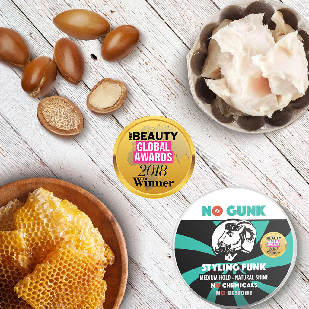 NO GUNK Styling Funk Organic Hair Wax Natural ingredients Shea butter beeswax argan oil olive oil coconut oil